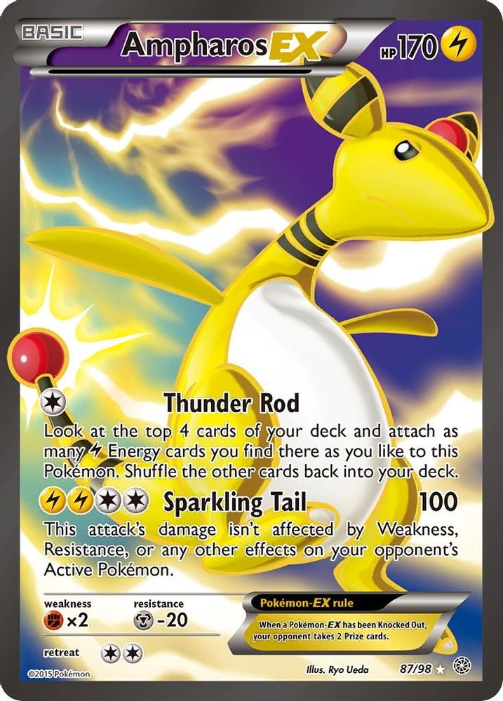 Ampharos EX (87 Full Art)/98 - Holofoil XY Ancient Origins - Ultra Rare
