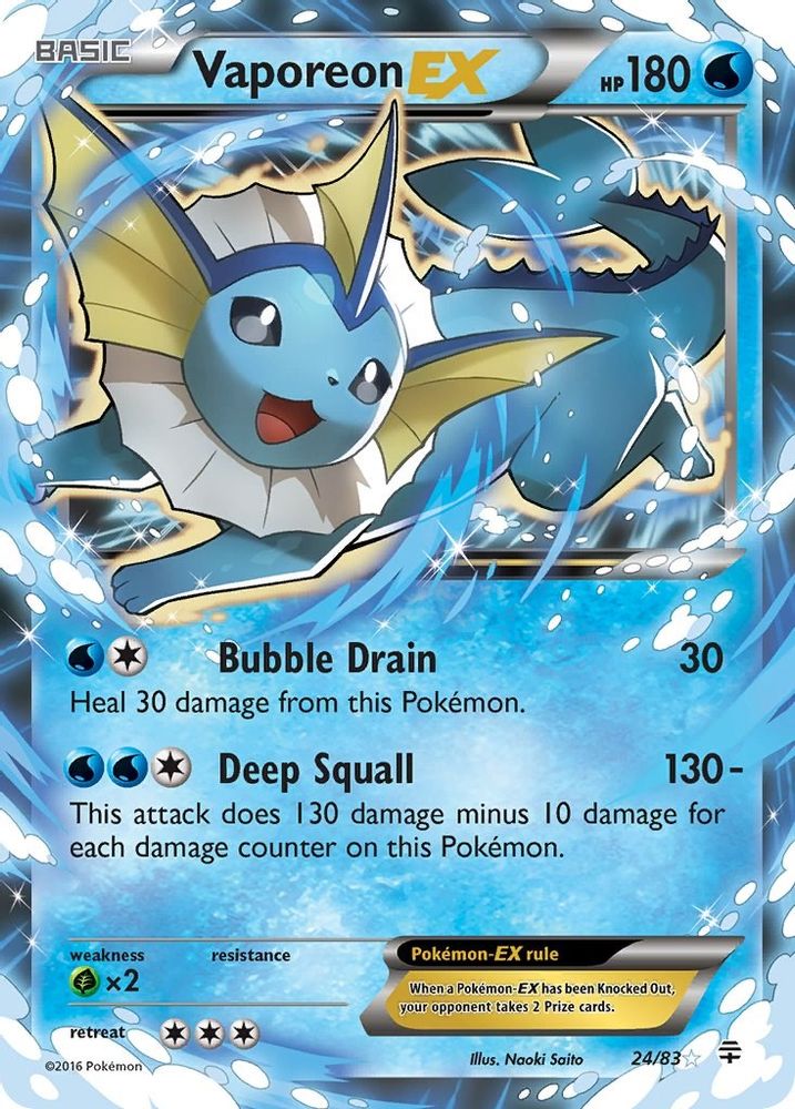 Vaporeon EX 024 - Holofoil Generations - Ultra Rare