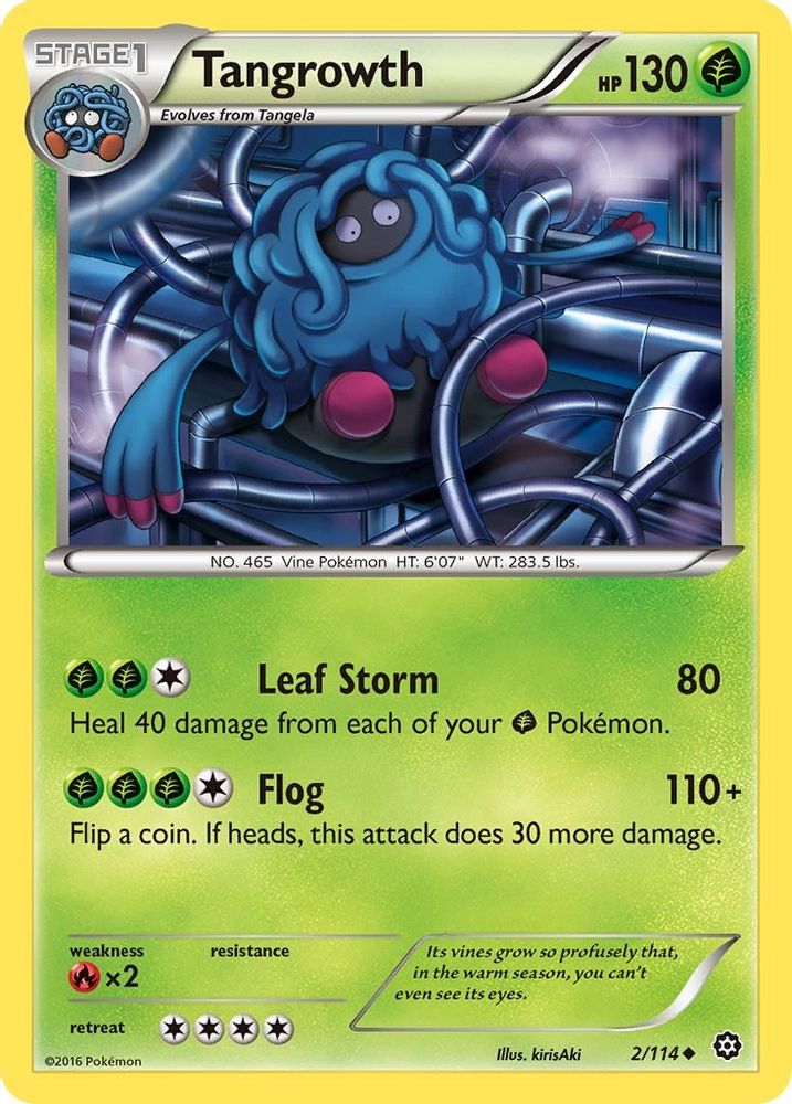 Tangrowth 002/114 - Reverse Holofoil XY Steam Siege - Uncommon