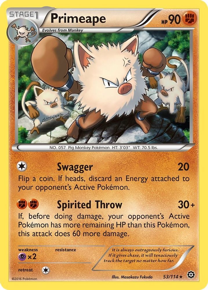Primeape - Reverse Holofoil XY Steam Siege - Rare
