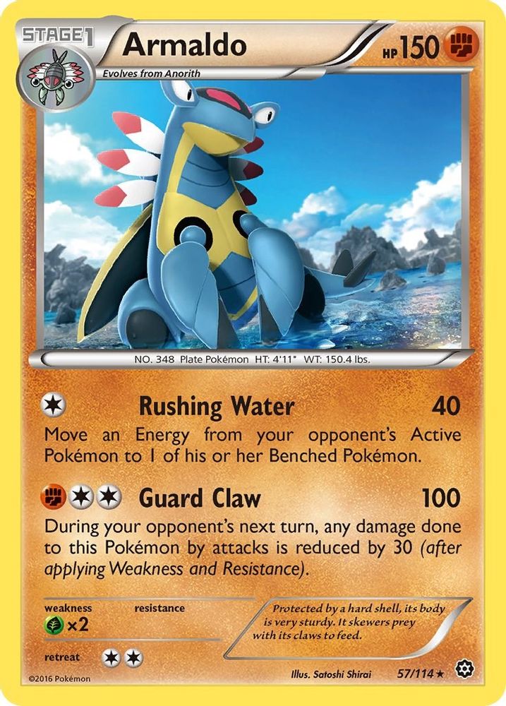 Armaldo 057 - Reverse Holofoil XY Steam Siege - Rare