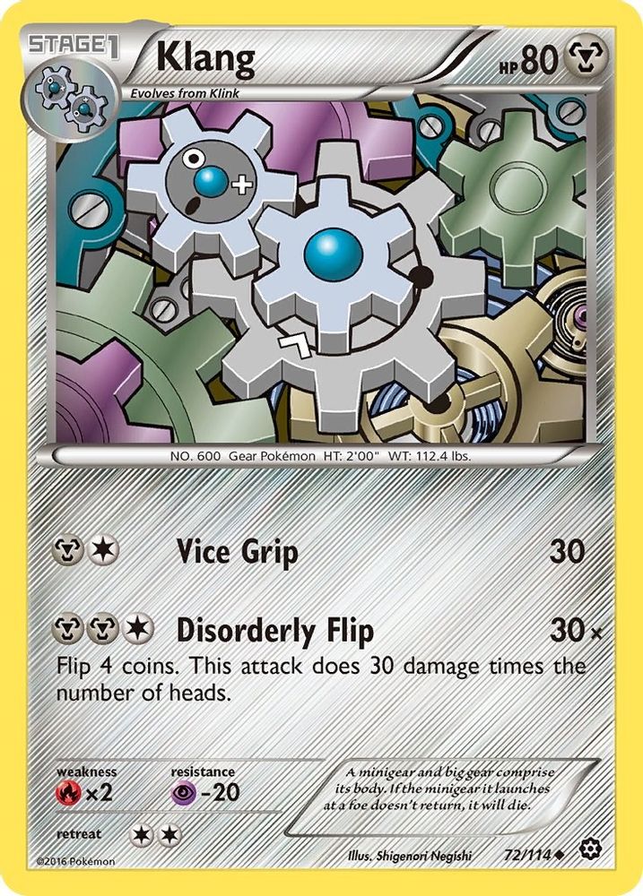 Klang 072/114 - Reverse Holofoil XY Steam Siege - Uncommon