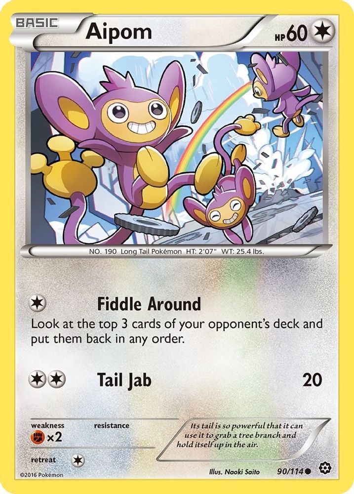 Aipom 090 - Reverse Holofoil XY Steam Siege - Common