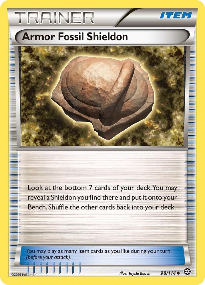 Armor Fossil Shieldon 098 XY Steam Siege - Uncommon
