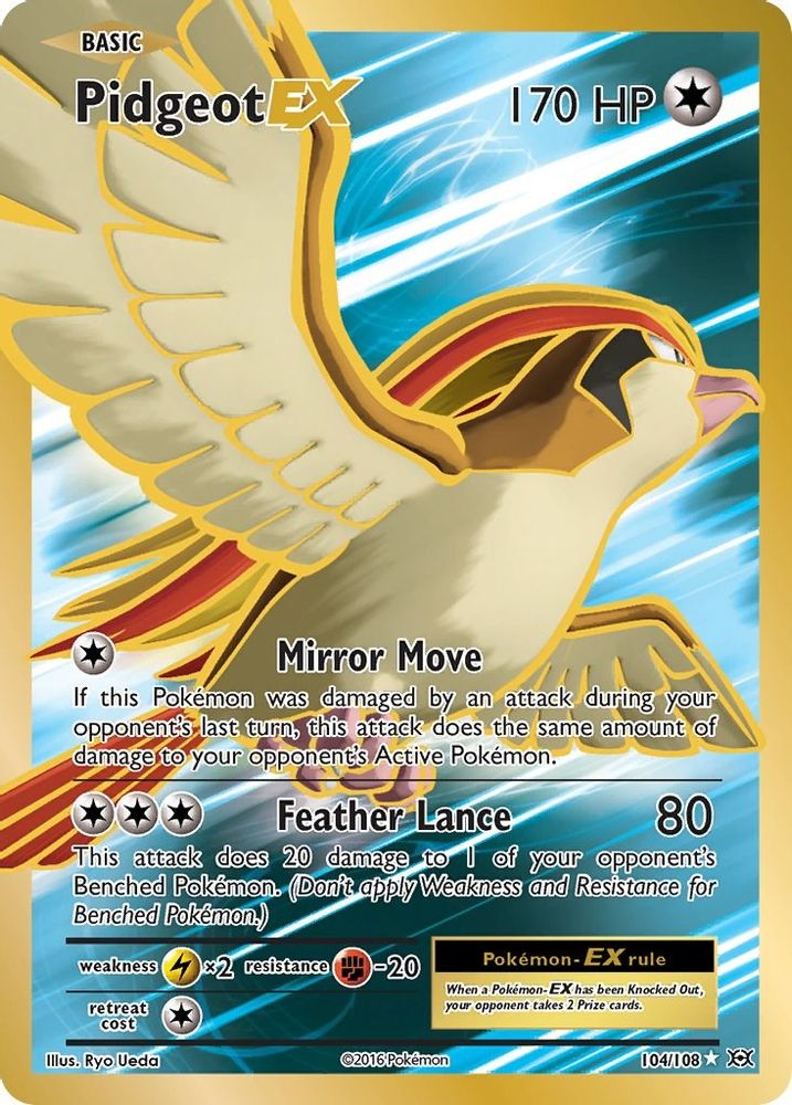 Pidgeot EX (Full Art) 104 - Holofoil XY Evolutions - Ultra Rare