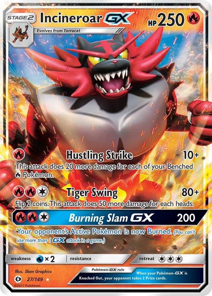 Incineroar GX 027 - Holofoil SM Base Set - Ultra Rare