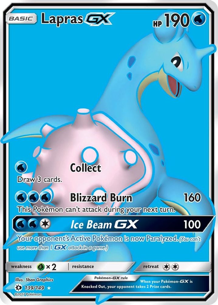 Lapras GX (Full Art) 139 - Holofoil SM Base Set - Ultra Rare