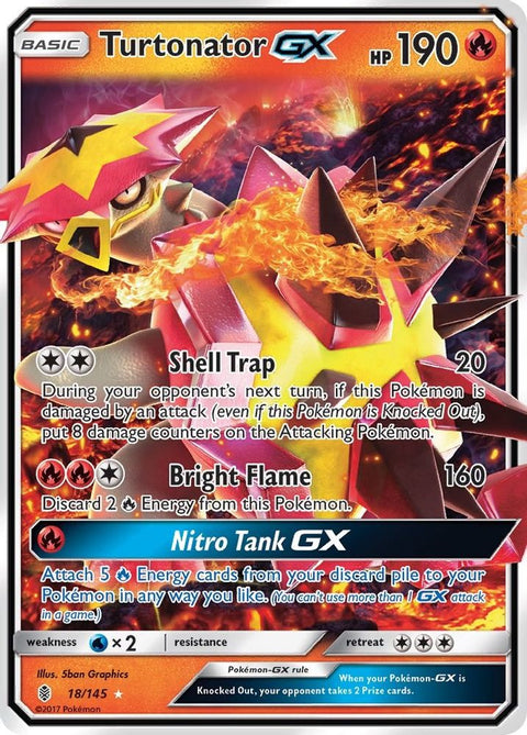 Turtonator GX 018 - Holofoil SM Guardians Rising - Ultra Rare