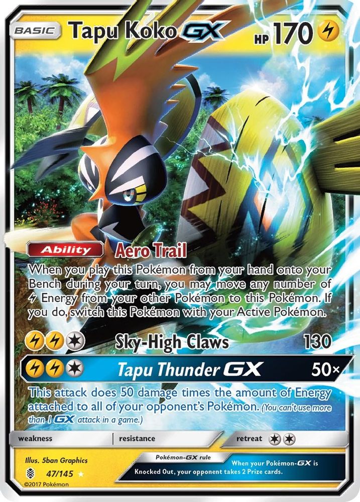 Tapu Koko GX 047 - Holofoil SM Guardians Rising - Ultra Rare