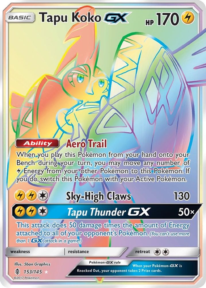 Tapu Koko GX (Secret) - Holofoil SM Guardians Rising - Secret Rare
