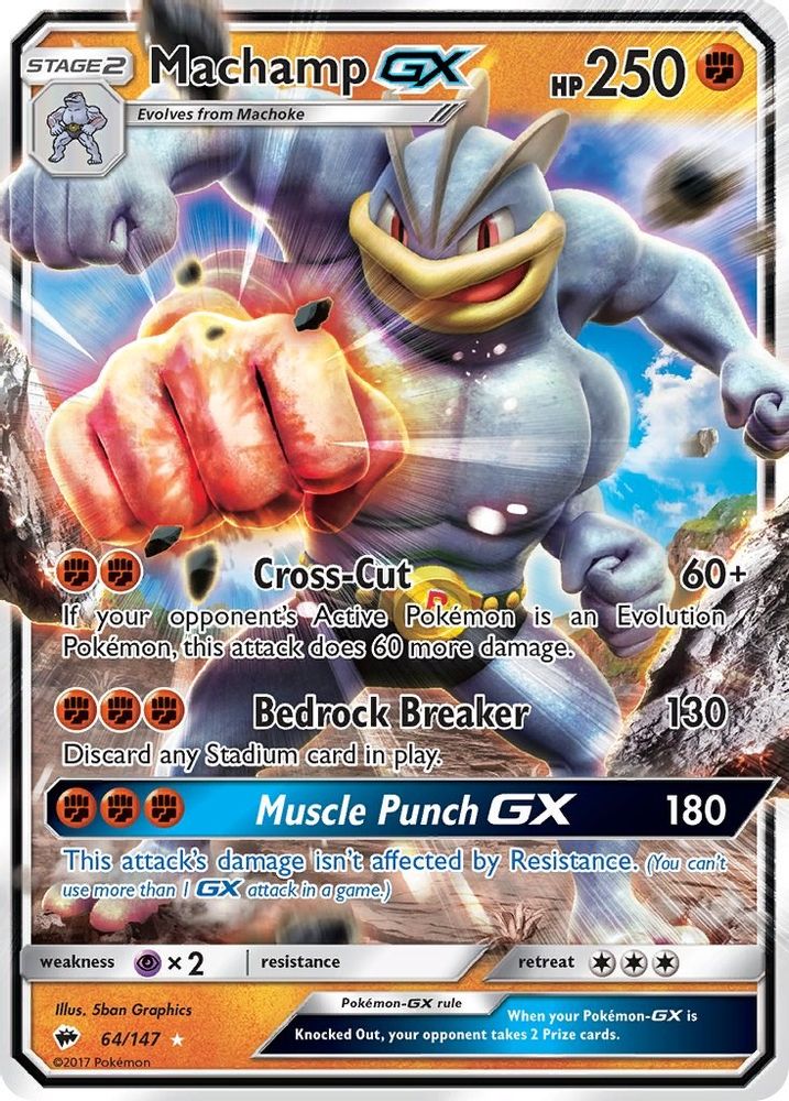 Machamp GX 064 - Holofoil SM Burning Shadows - Ultra Rare