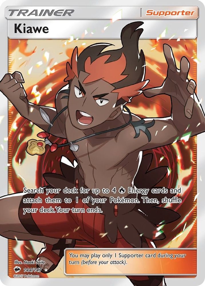 Kiawe (Full Art) 144/147 - Holofoil SM Burning Shadows - Ultra Rare