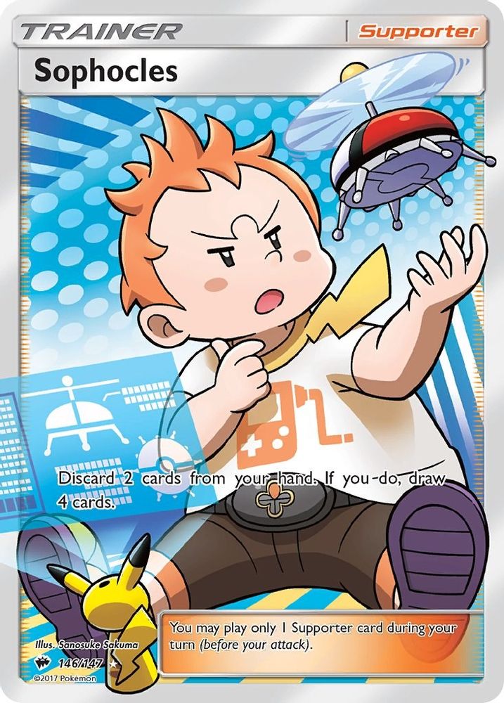 Sophocles (Full Art) 146/147 - Holofoil SM Burning Shadows - Ultra Rare