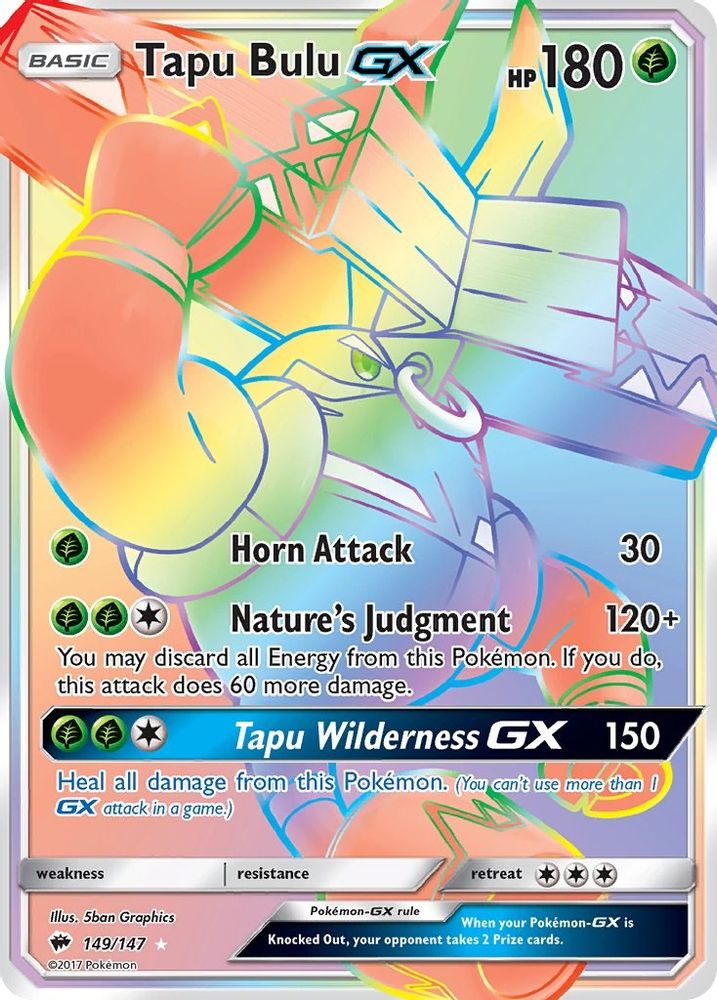 Tapu Bulu GX (Secret) - Holofoil SM Burning Shadows - Secret Rare