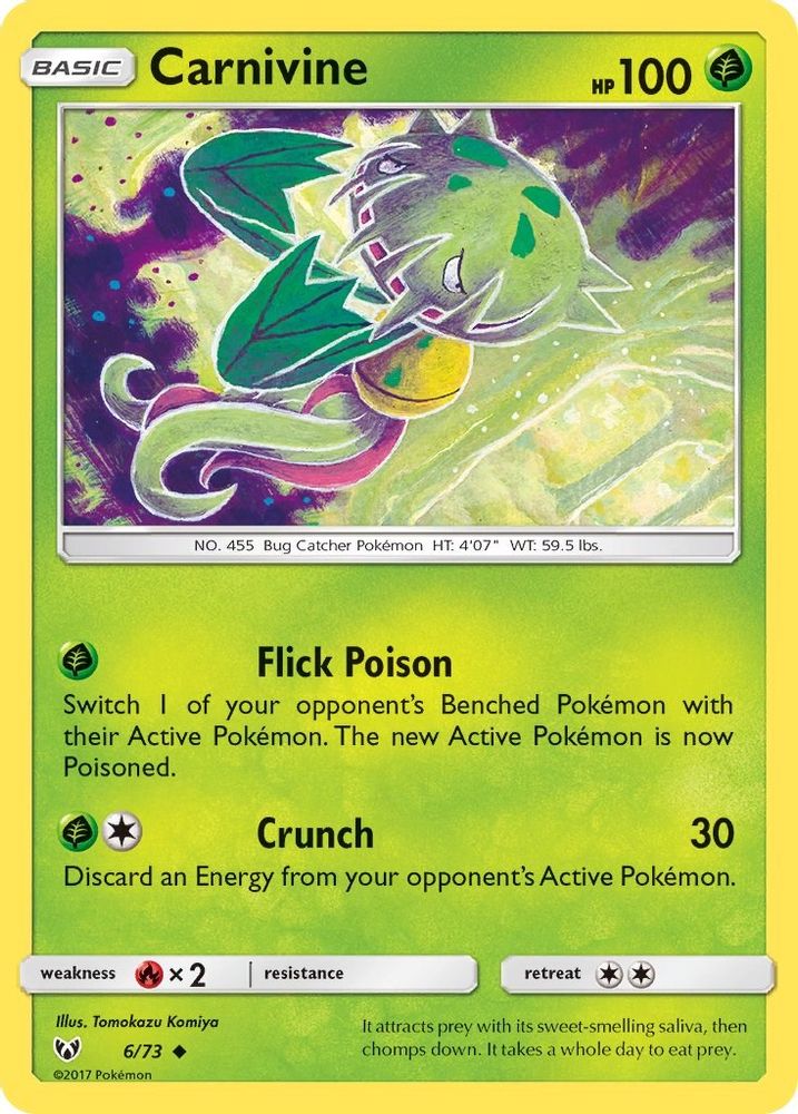 Carnivine 006 - Reverse Holofoil Shining Legends - Uncommon