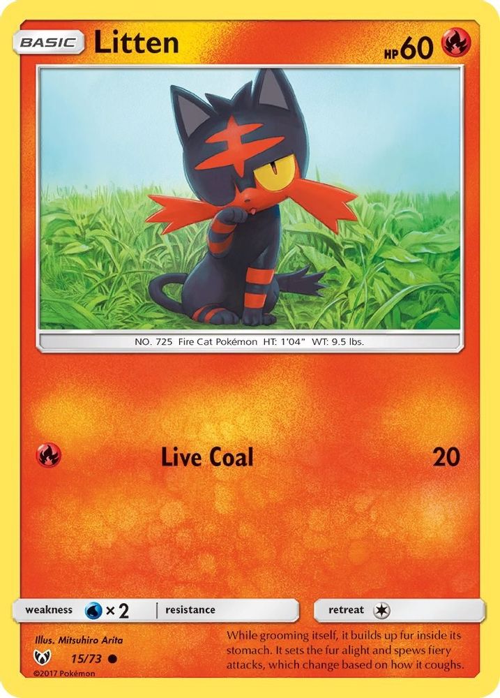 Litten 015 - Reverse Holofoil Shining Legends - Common