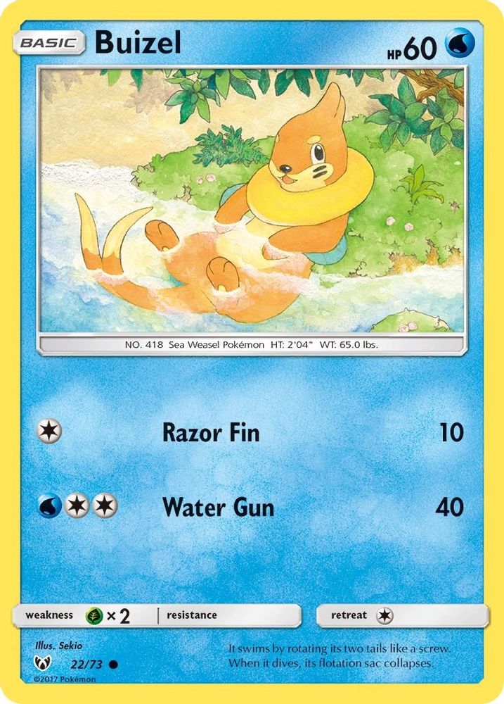 Buizel 022/73 - Reverse Holofoil Shining Legends - Common