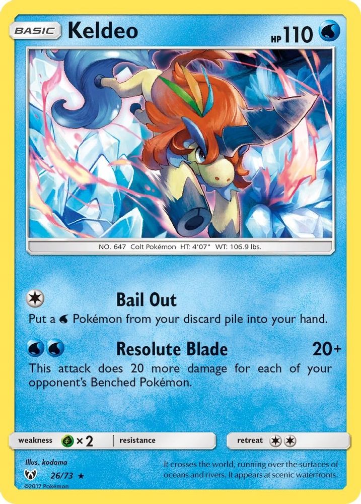 Keldeo 026 - Reverse Holofoil Shining Legends - Holo Rare