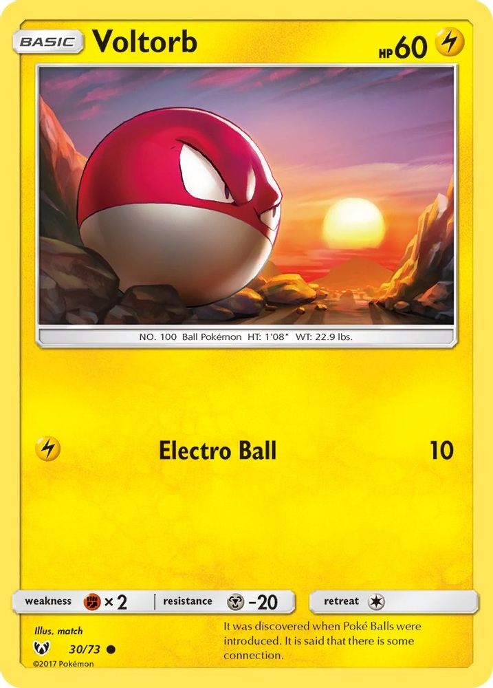 Voltorb 030/73 - Reverse Holofoil Shining Legends - Common