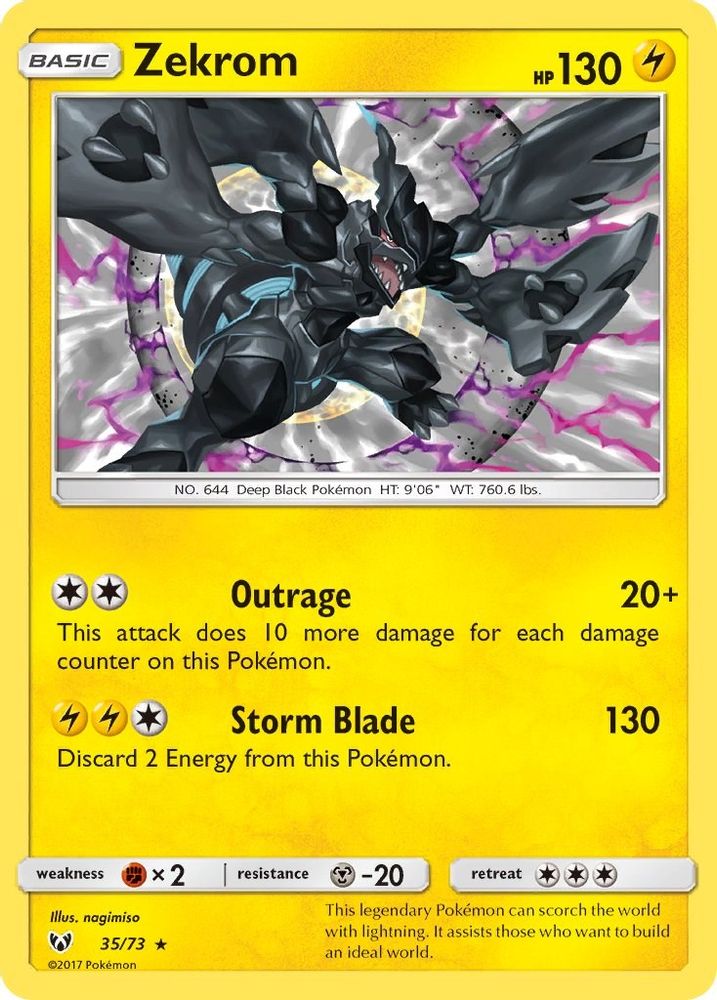 Zekrom 035 - Holofoil Shining Legends - Holo Rare