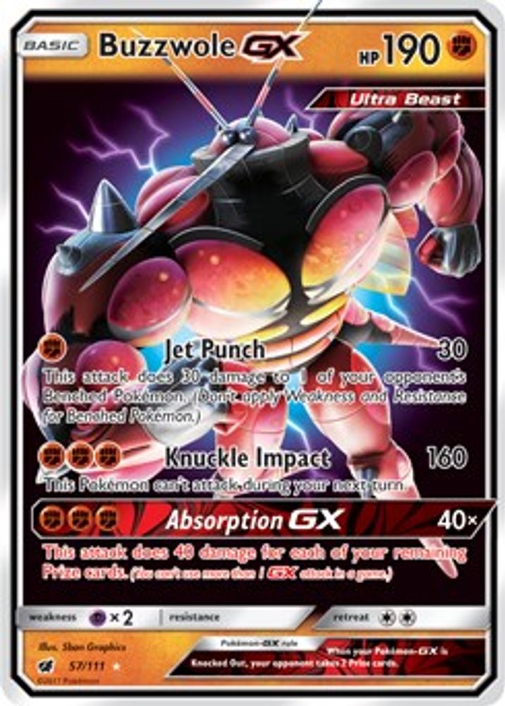 Buzzwole GX 057 - Holofoil SM Crimson Invasion - Ultra Rare