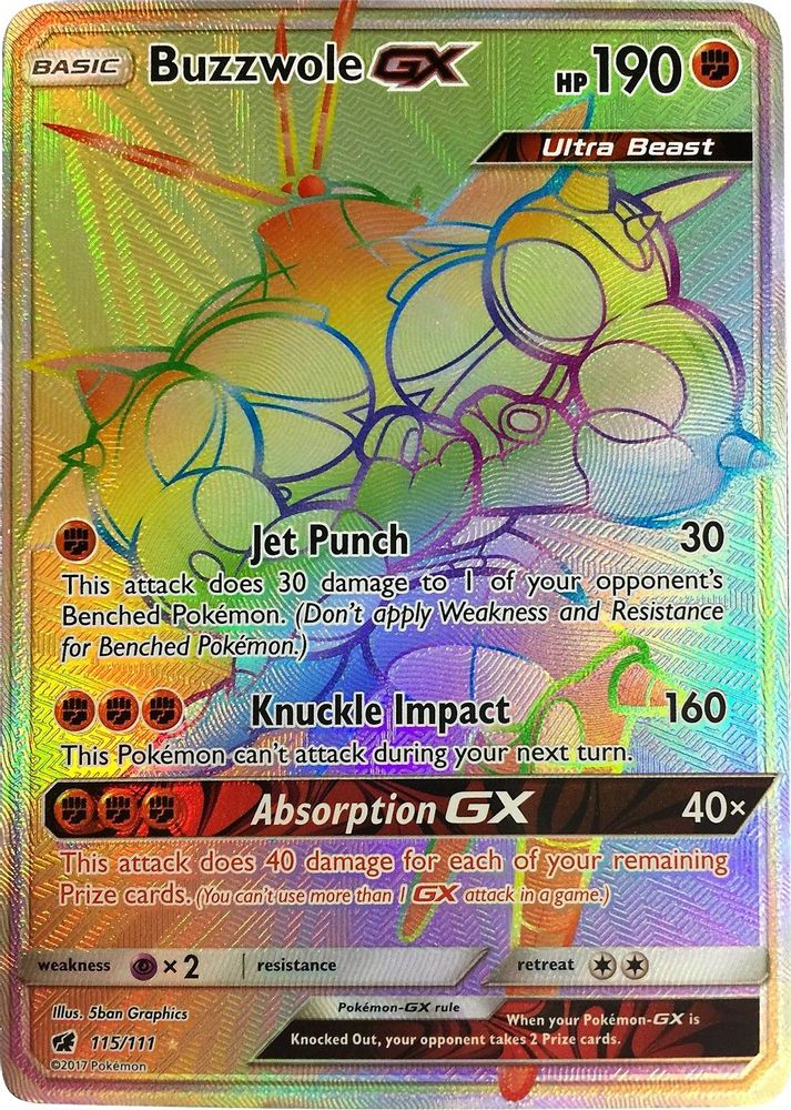 Buzzwole GX (Secret)/111 - Holofoil SM Crimson Invasion - Secret Rare