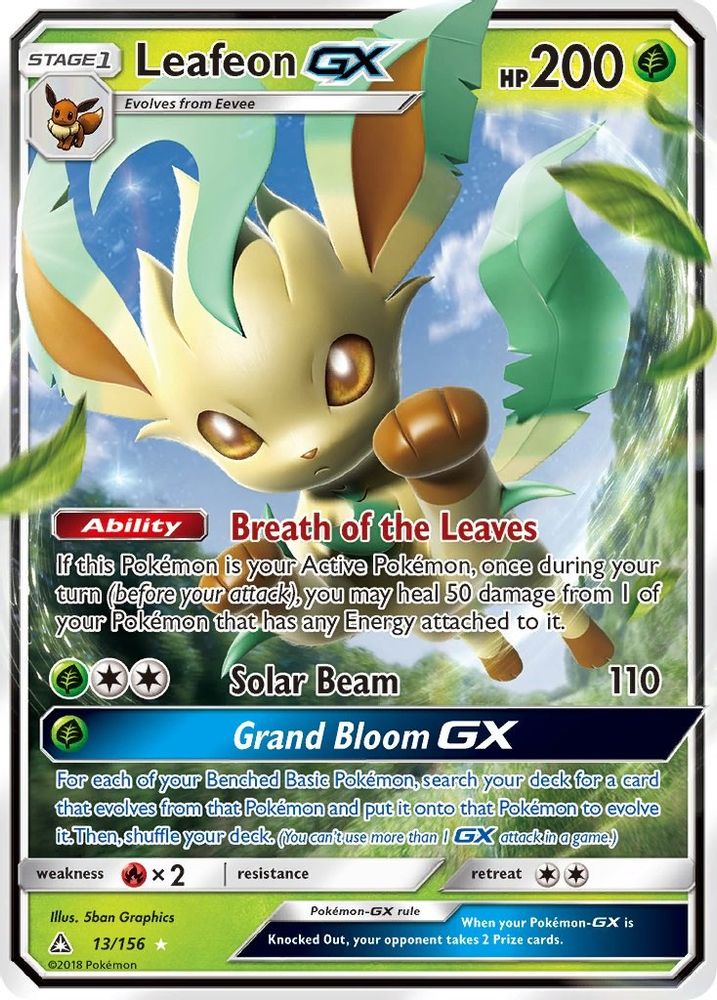 Leafeon GX 013 - Holofoil SM Ultra Prism - Ultra Rare