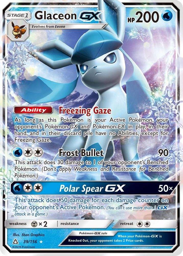 Glaceon GX 039 - Holofoil SM Ultra Prism - Ultra Rare