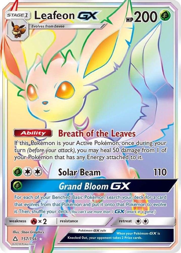 Leafeon GX (Secret Rare) - Holofoil SM Ultra Prism - Secret Rare