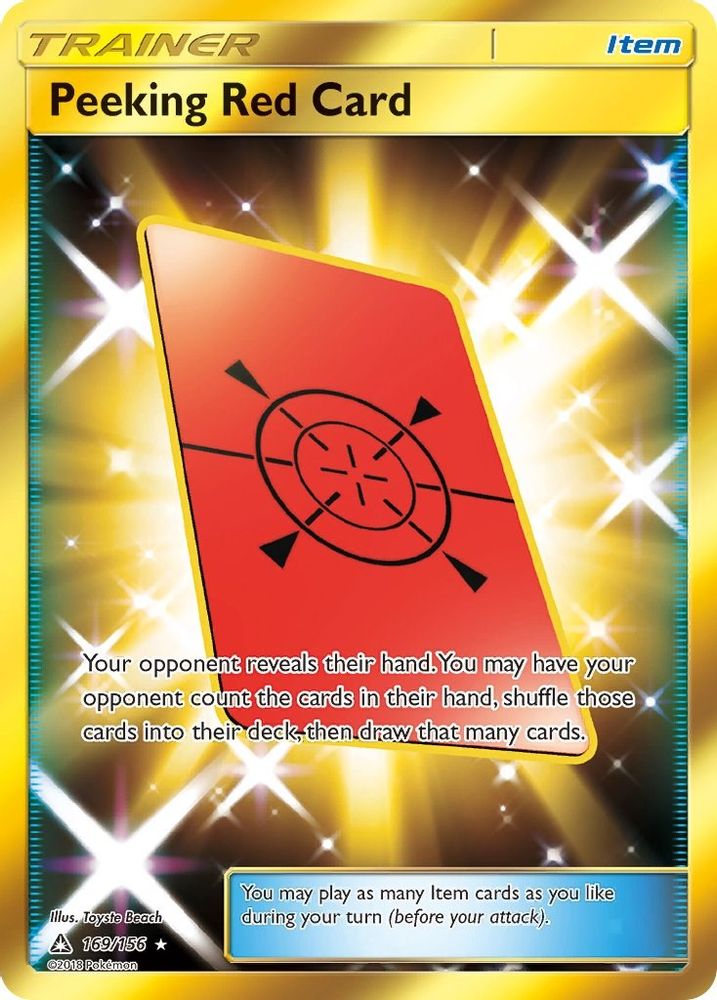 Peeking Red Card (Secret Rare) - Holofoil SM Ultra Prism - Secret Rare