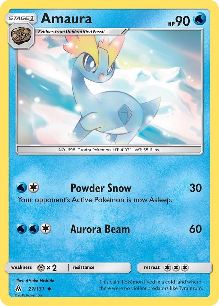 Amaura 027 - Reverse Holofoil SM Forbidden Light - Uncommon