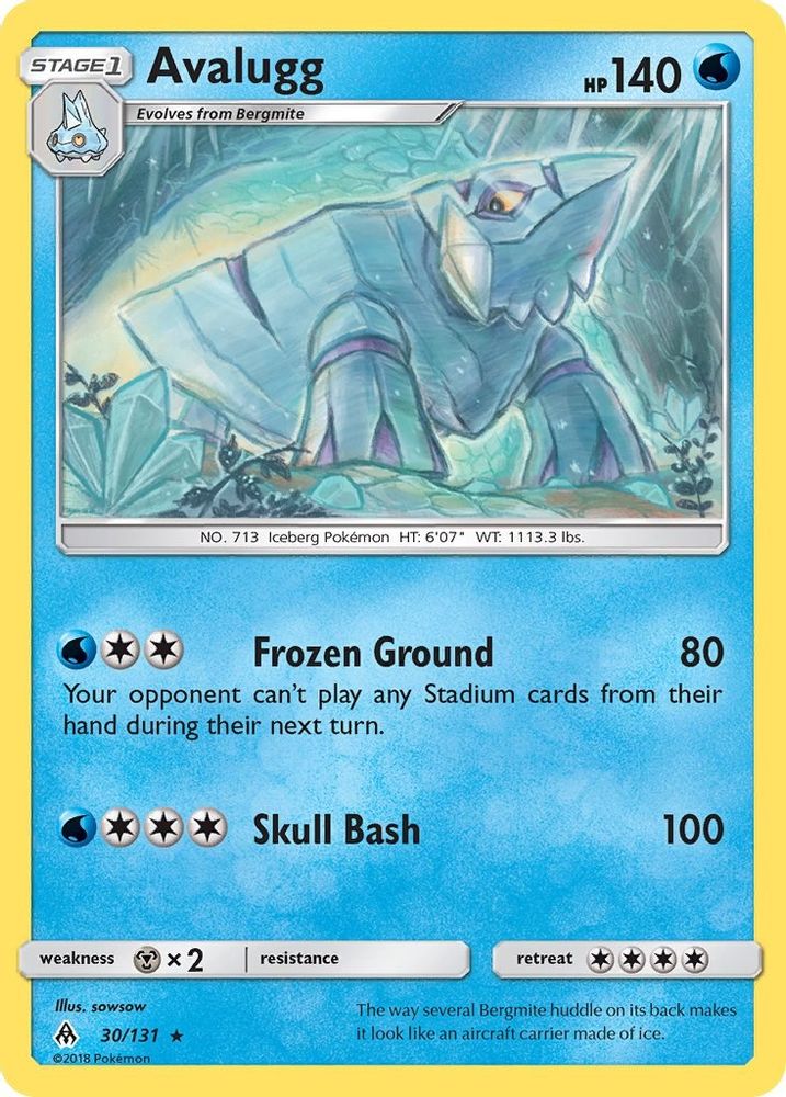 Avalugg - Reverse Holofoil SM Forbidden Light - Rare