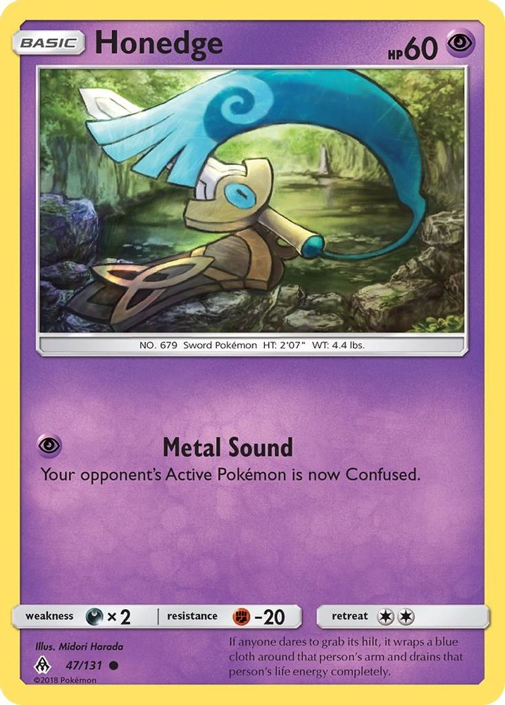 Honedge (47) - Reverse Holofoil SM Forbidden Light - Common