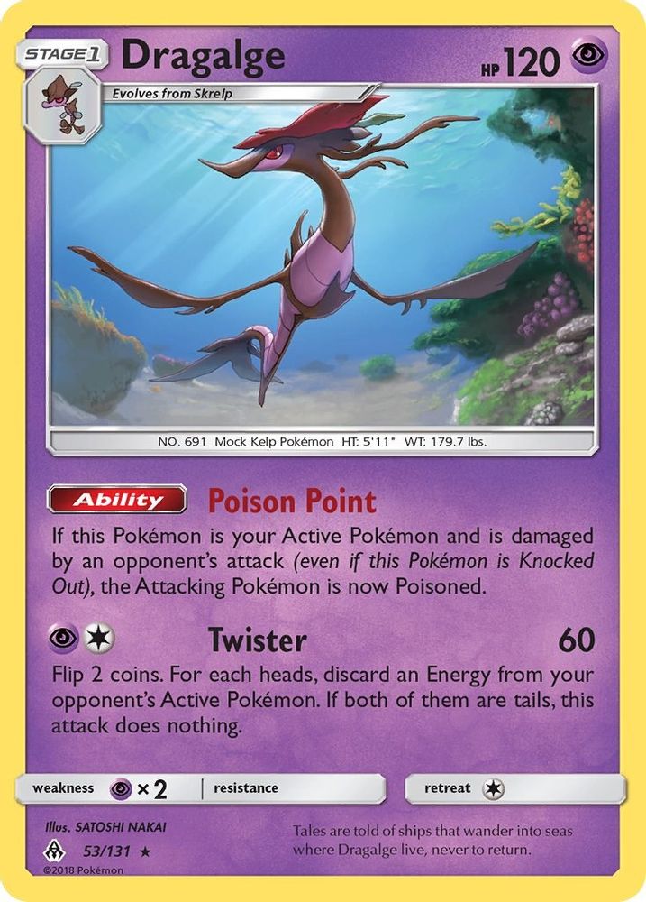 Dragalge - Reverse Holofoil SM Forbidden Light - Rare
