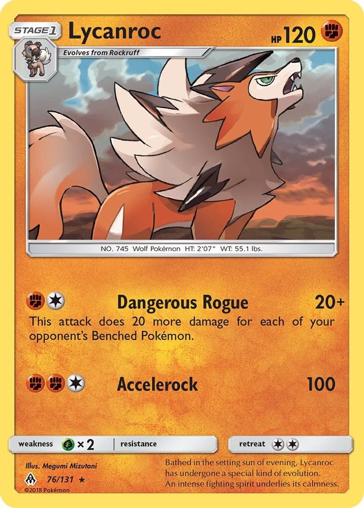 Lycanroc 076/131 - Reverse Holofoil SM Forbidden Light - Rare
