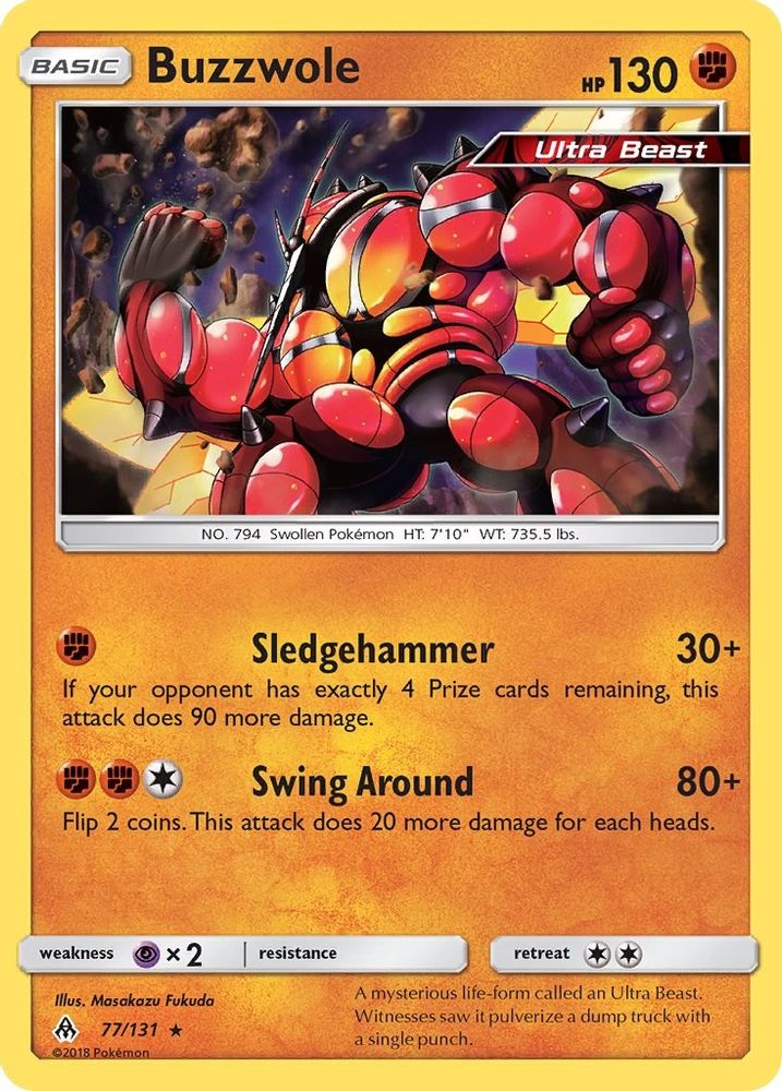 Buzzwole 077 - Reverse Holofoil SM Forbidden Light - Rare