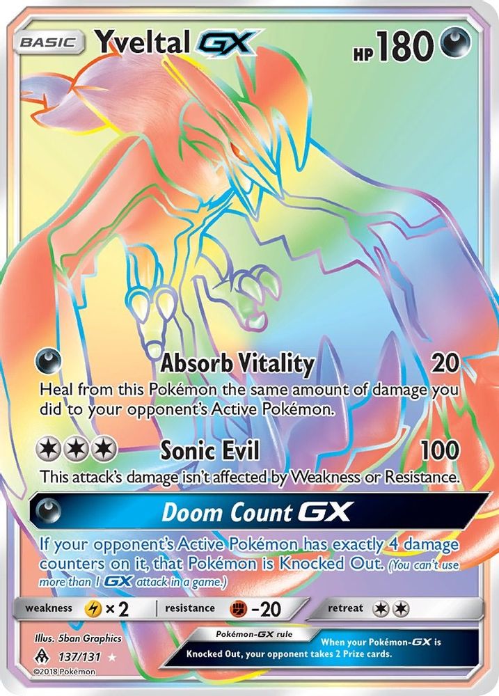 Yveltal GX (Secret) - Holofoil SM Forbidden Light - Secret Rare