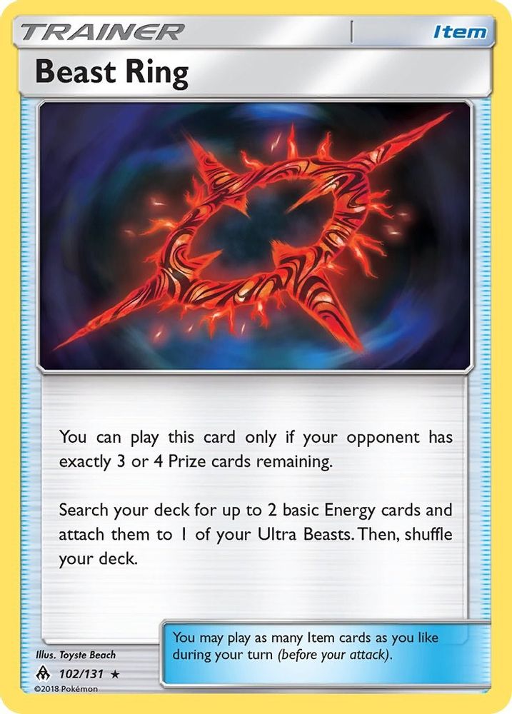 Beast Ring 102 - Reverse Holofoil SM Forbidden Light - Rare