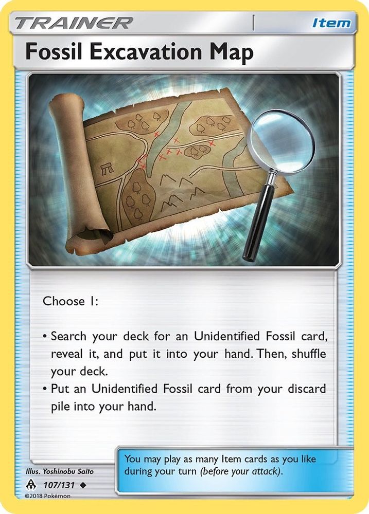 Fossil Excavation Map 107 SM Forbidden Light - Uncommon