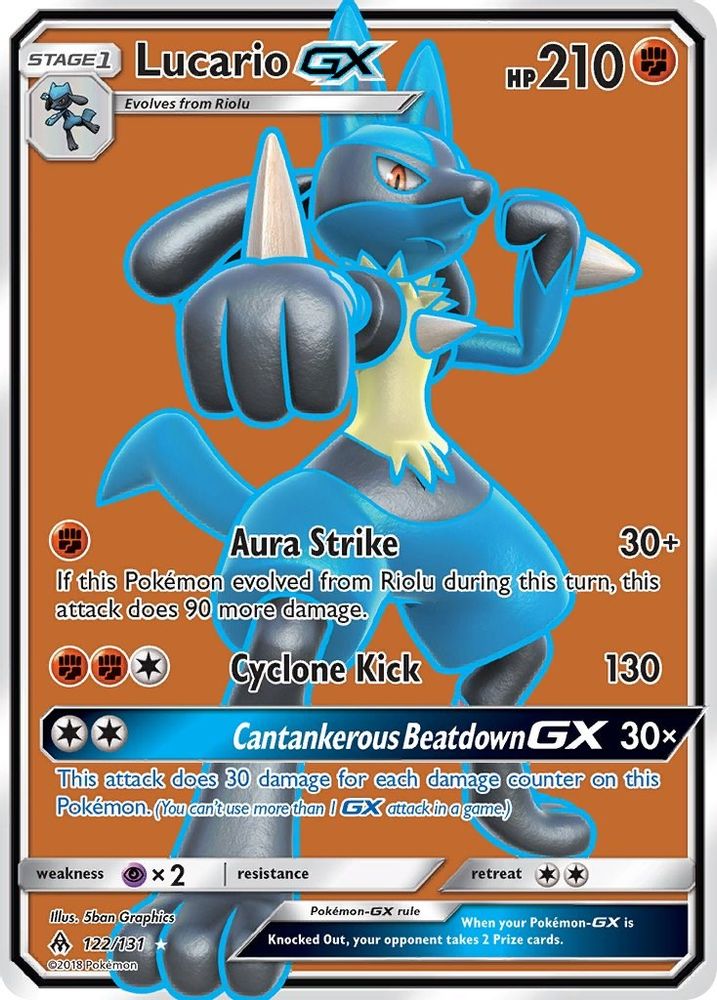 Lucario GX (Full Art) - Holofoil SM Forbidden Light - Ultra Rare