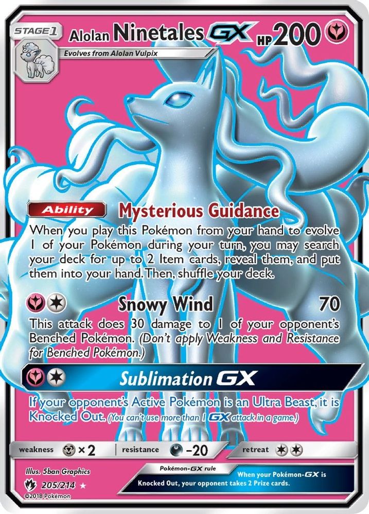 Alolan Ninetales GX (Full Art) - Holofoil SM Lost Thunder - Ultra Rare