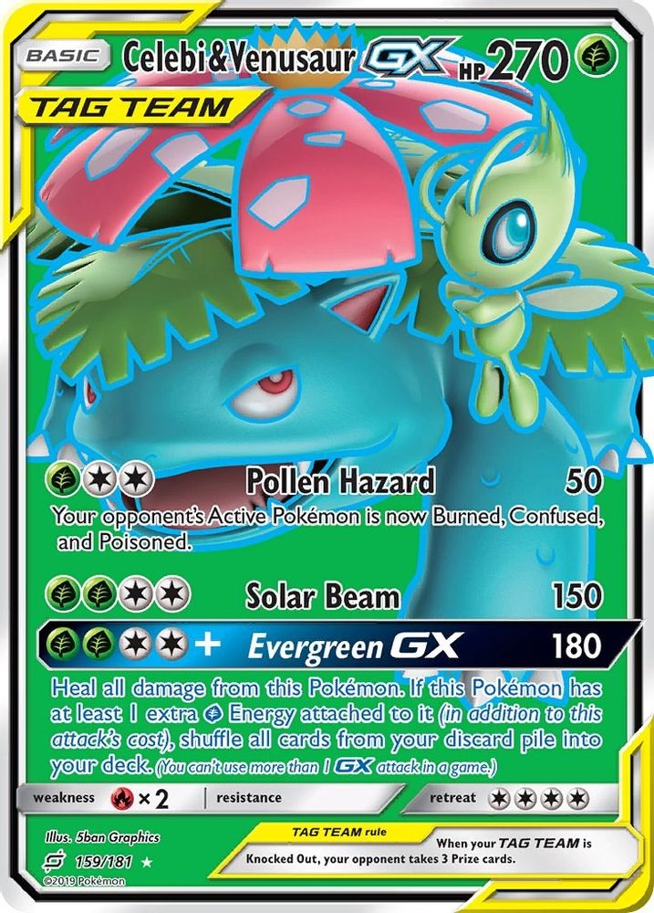 Celebi & Venusaur GX (Full Art) - Holofoil SM Team Up - Ultra Rare
