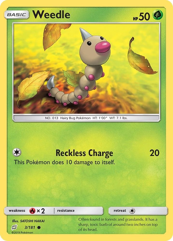 Weedle (3)/181 - Reverse Holofoil SM Team Up - Common