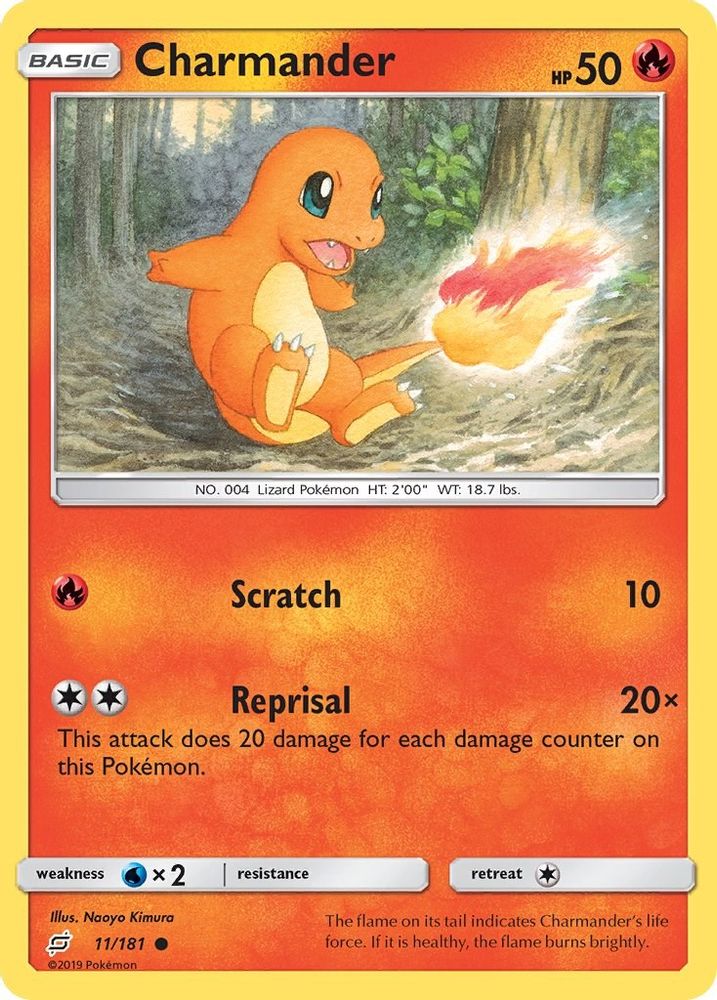 Charmander (11) (11) 011 - Reverse Holofoil SM Team Up - Common