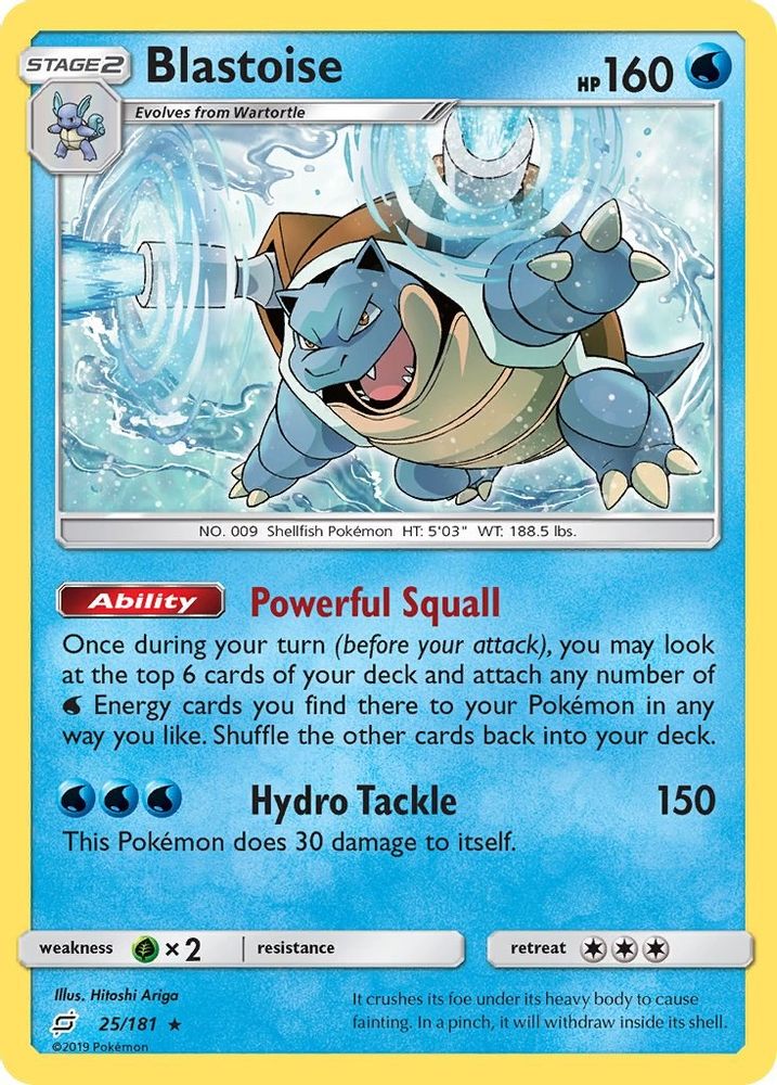 Blastoise 025 - Reverse Holofoil SM Team Up - Rare
