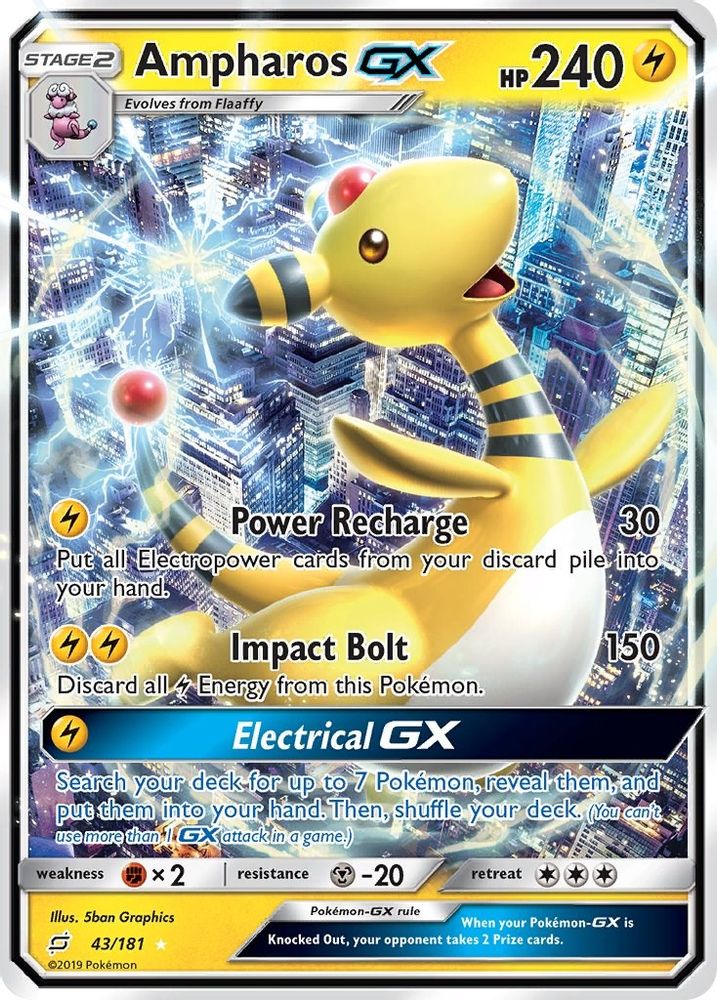 Ampharos GX 043 - Holofoil SM Team Up - Ultra Rare