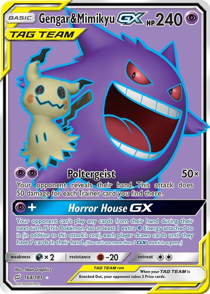 Gengar & Mimikyu GX (Full Art) 164 - Holofoil SM Team Up - Ultra Rare