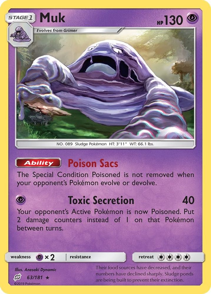 Muk 063 - Reverse Holofoil SM Team Up - Rare