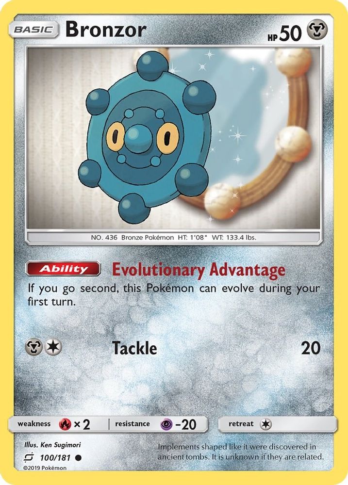 Bronzor 100 - Reverse Holofoil SM Team Up - Common