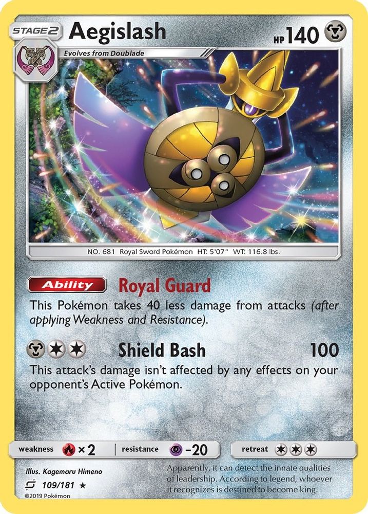 Aegislash - Reverse Holofoil SM Team Up - Holo Rare
